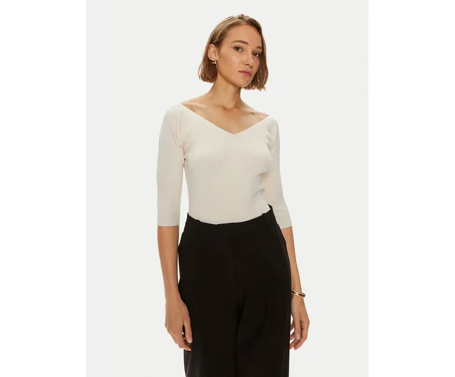 obrazek 1 Weekend Max Mara Sweter Oceano 2425366031 Écru Slim Fit