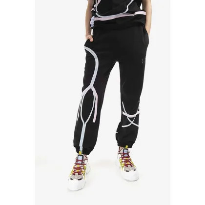 Zdjęcie MCQ spodnie dresowe bawełniane Taped kolor czarny wzorzyste 647262RST771000-BLACK