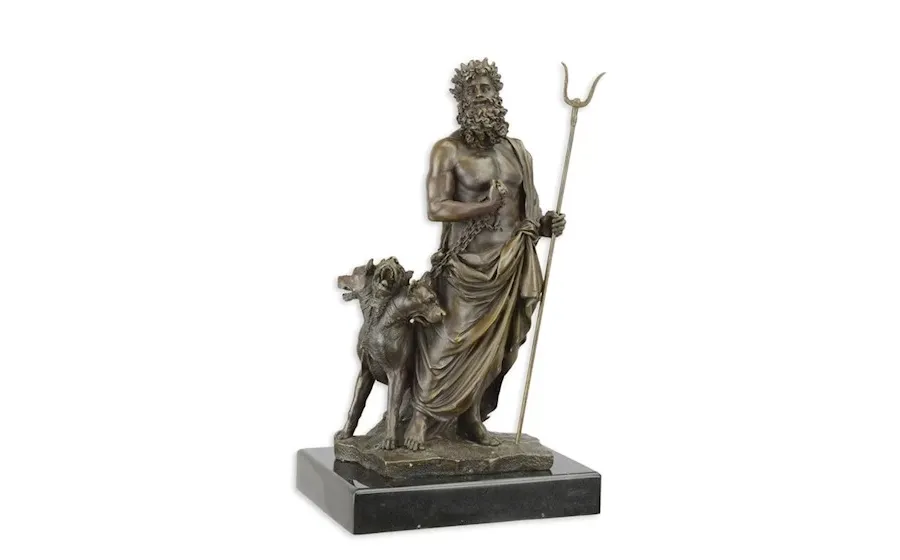 obrazek 1 Ekskluzywna rzeźba Hadesa i Cerberusa wykonana z brązu