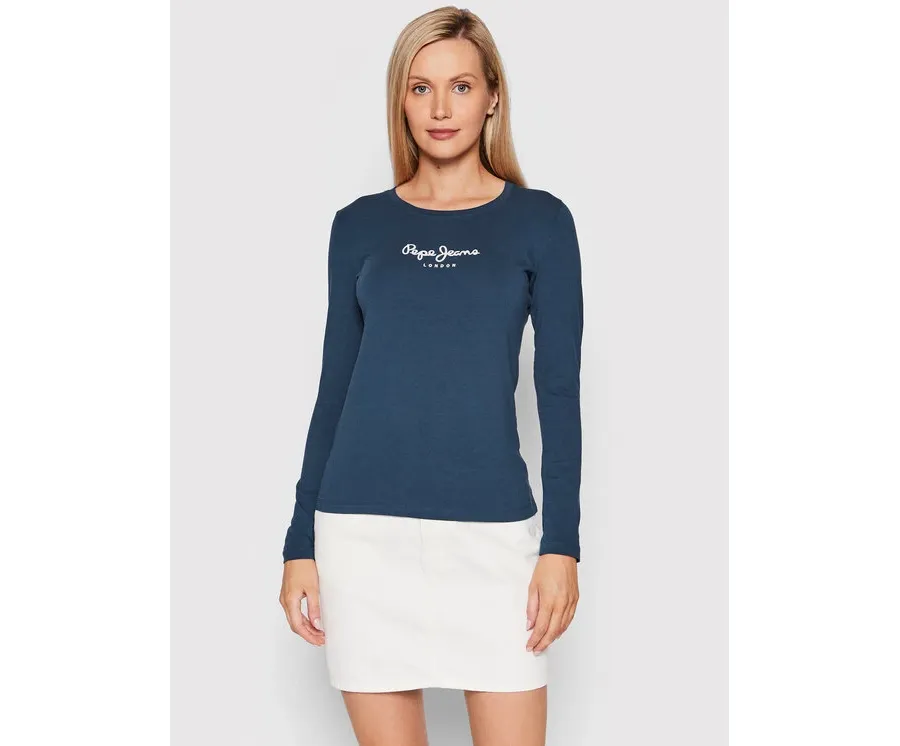 obrazek 1 Pepe Jeans Bluzka New Virginia PL505203 Granatowy Slim Fit