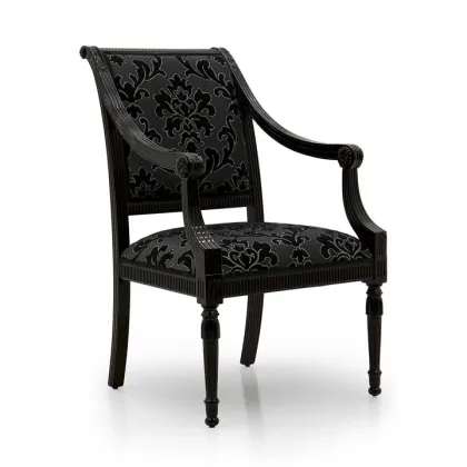 Zdjęcie Czarny elegancki fotel bukowy w stylu Empire - Sevensedie