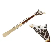 Picture Original brown shoe horn with a handle in the shape of a giraffe head – Pasotti