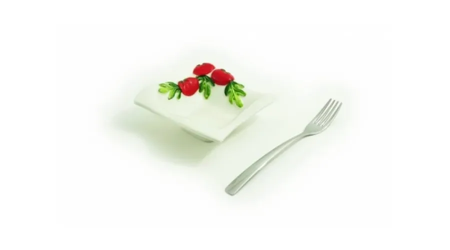 obrazek 2 Mała kwadratowa ręcznie malowana miska z motywem pomidorów - Le Ceramiche