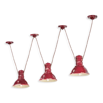 Zdjęcie Prestiżowa włoska lampa wisząca z trzema światłami w stylu retro