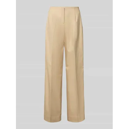 Zdjęcie Spodnie z prostą nogawką, zakładkami w pasie i elastycznym pasem