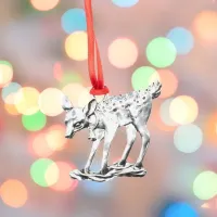 Picture Tin Christmas decoration in a traditional style in the shape of a young deer