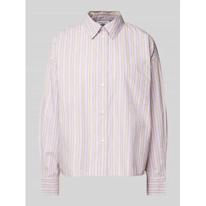 Zdjęcie Bluzka koszulowa o kroju regular fit z kieszenią na piersi