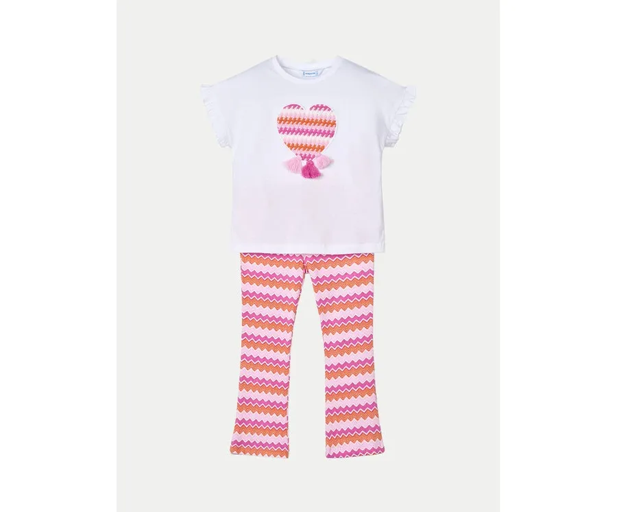 obrazek 1 Mayoral Komplet t-shirt i legginsy 3709 Kolorowy Regular Fit