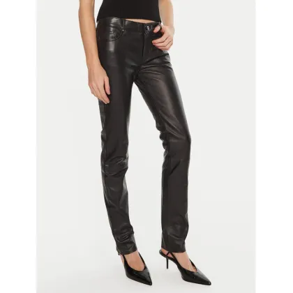 Zdjęcie Serge Pariente Spodnie skórzane Sexy Nappa Czarny Slim Fit