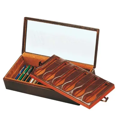 Zdjęcie Dwupoziomowe pudełko na zegarki i długopisy