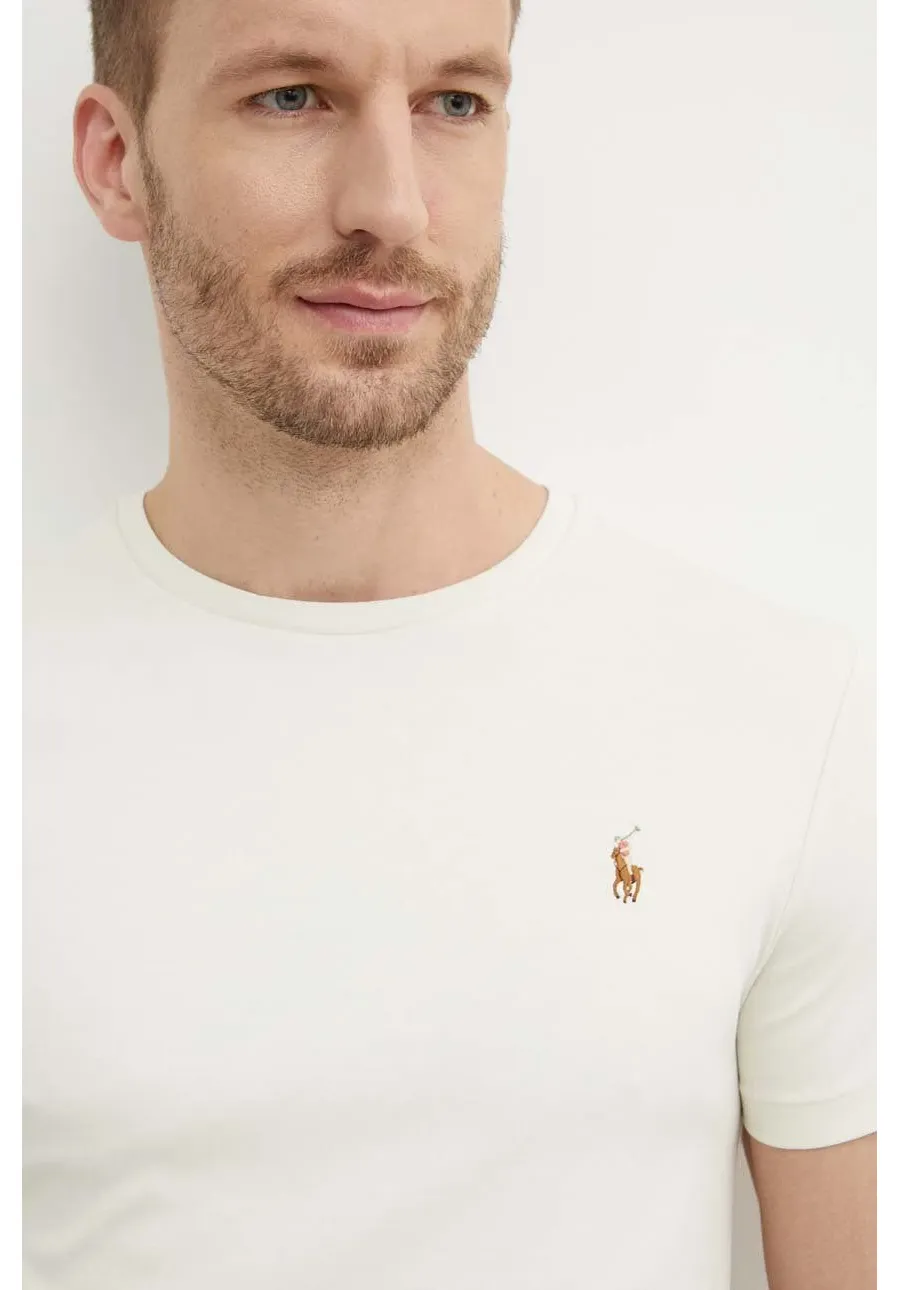 obrazek 1 Polo Ralph Lauren t-shirt bawełniany męski kolor beżowy gładki 710740727