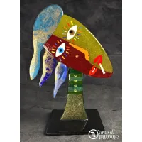 Zdjęcie Abstrakcyjna rzeźba pop-art Modigliani ze szkła Murano