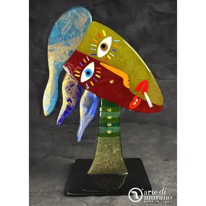 Zdjęcie Abstrakcyjna rzeźba pop-art Modigliani ze szkła Murano