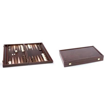 Zdjęcie Wyjątkowe backgammon z ciemnobrązowej skóry