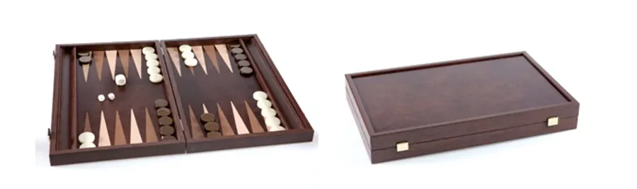 obrazek 1 Wyjątkowe backgammon z ciemnobrązowej skóry