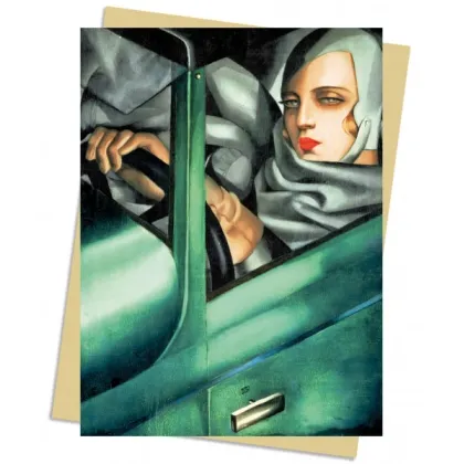 Zdjęcie Pakiet kartek na życzenia (Tamara de Lempicka: Tamara w zielonym Bugatti, 1929) - Flame Tree Publishing