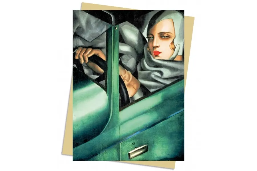 obrazek 1 Pakiet kartek na życzenia (Tamara de Lempicka:  Tamara w zielonym Bugatti, 1929) - Flame Tree Publishing