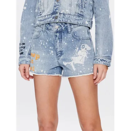 Zdjęcie Guess Szorty jeansowe Mom W3GD26 D4YO0 Niebieski Regular Fit