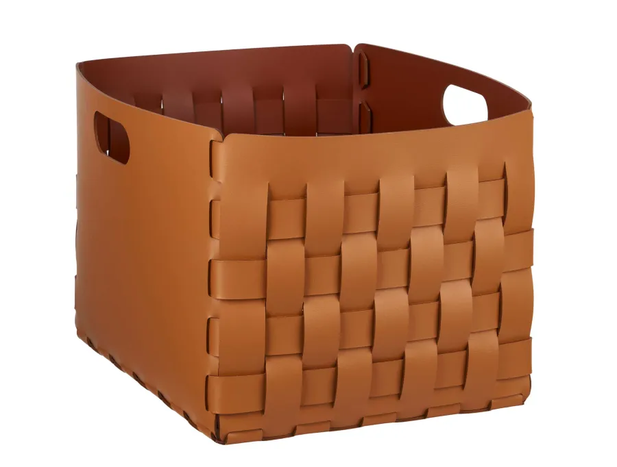 obrazek 1 Stylowy kosz Bottega 35x40xH30 cm w wyjątkowym bursztynowym kolorze