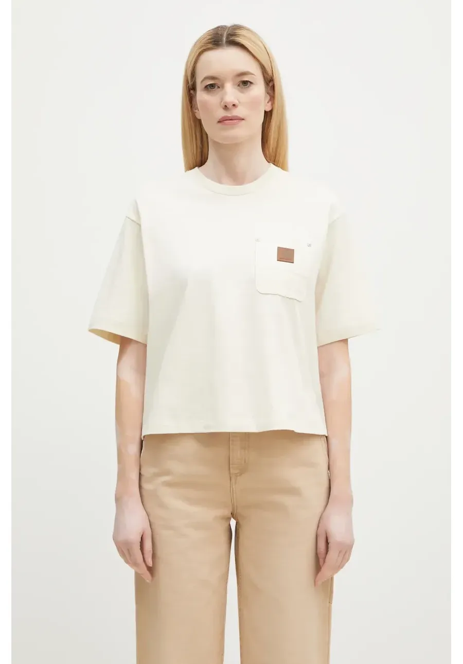 obrazek 1 Carhartt WIP t-shirt bawełniany Eldon damski kolor beżowy I034376.05XX
