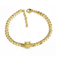 Picture Bracelet Made of gold-plated 18-carat gold and white zircons