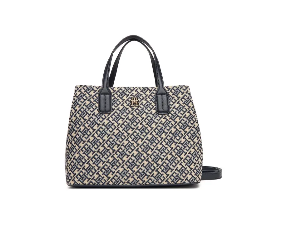 obrazek 1 Tommy Hilfiger Torebka Th Jacquard Satchel AW0AW17444 Granatowy