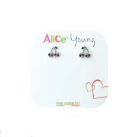 Picture Wonderful cherry earrings with red stones