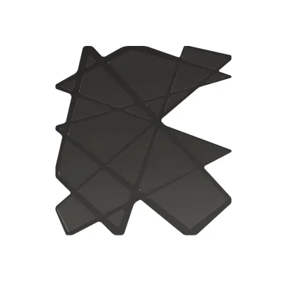 Picture Prestigious mirror made of black glass and black lacquered steel