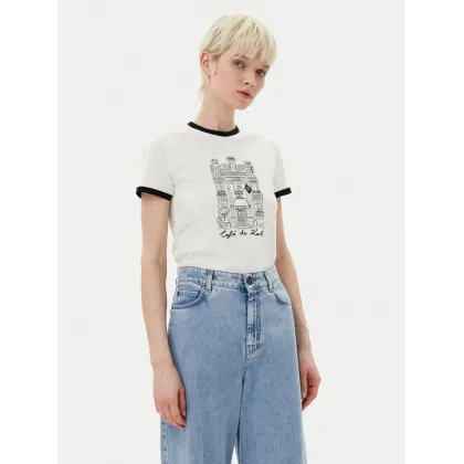 Zdjęcie KARL LAGERFELD T-Shirt A2W17087 Écru Regular Fit