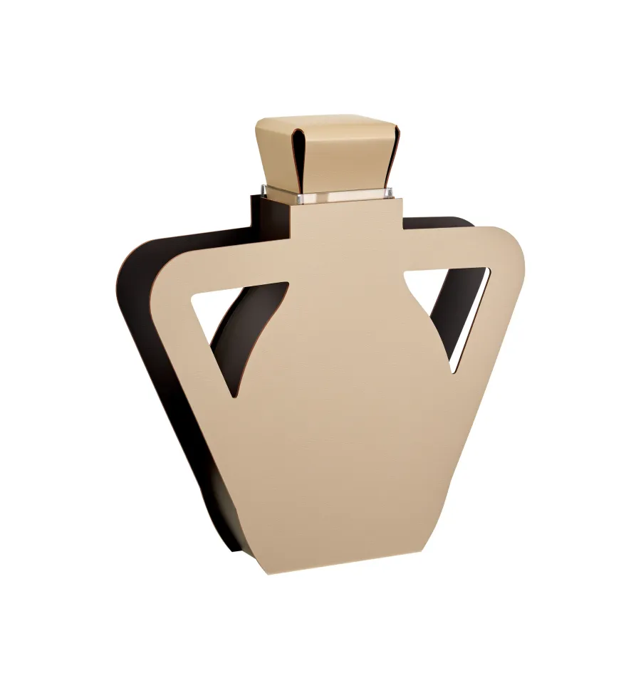 obrazek 2 Skórzany wazon Otto 9x41xH44 cm w kolorze cappuccino z oryginalnymi uchwytami