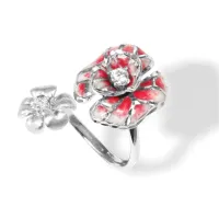 Picture Beautiful ring, rhodium-plated silver, white zircons, pink gradient nail polish