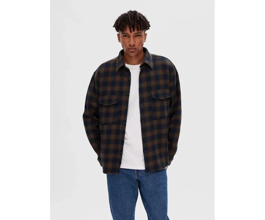 obrazek 1 Selected Homme Koszula 16090168 Brązowy Loose Fit