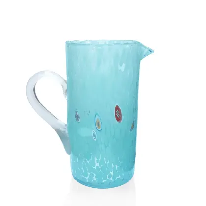 Zdjęcie Błękitny włoski dzbanek ze szkła murano (25 cm)