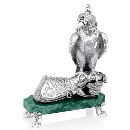 Zdjęcie Figura posrebrzana na biurko - jastrzębia