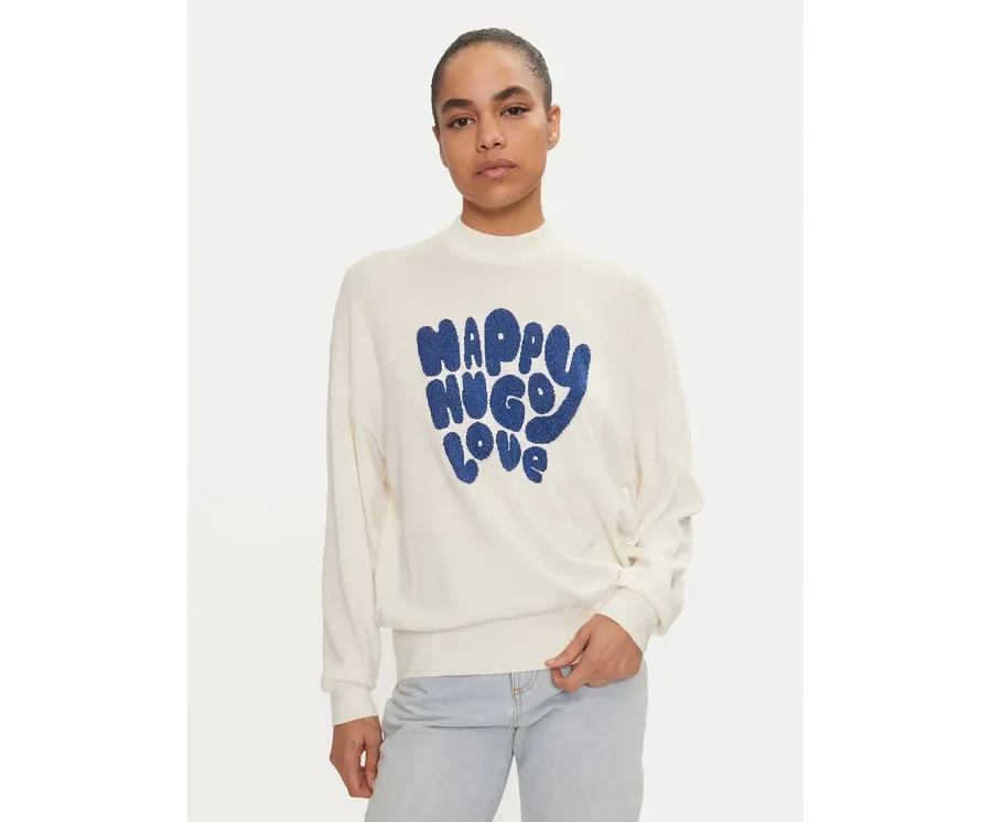 obrazek 1 Hugo Sweter Sidara 50522527 Écru Regular Fit HUGO