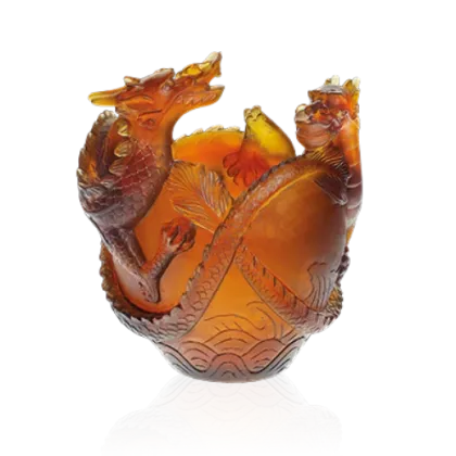 Zdjęcie Niepowtarzalny wazon z ornamentem w kształcie smoka - Daum
