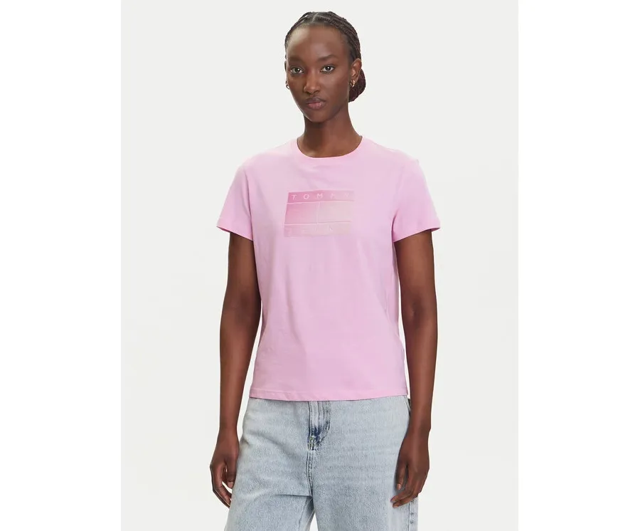 obrazek 1 Tommy Jeans T-Shirt Gradient Flag DW0DW20905 Różowy Regular Fit