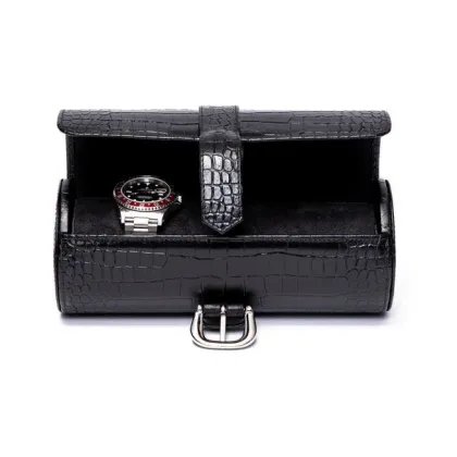 Picture Brompton black leather case for three watches