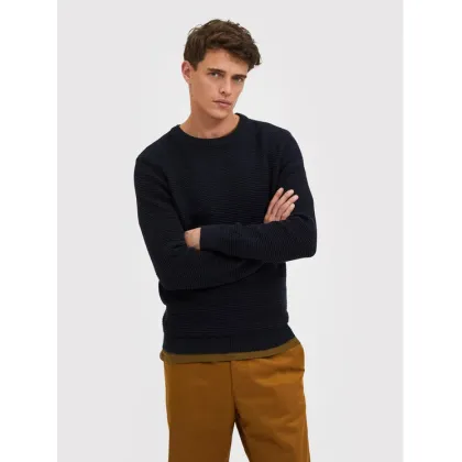 Zdjęcie Selected Homme Sweter Vince 16059390 Granatowy Regular Fit