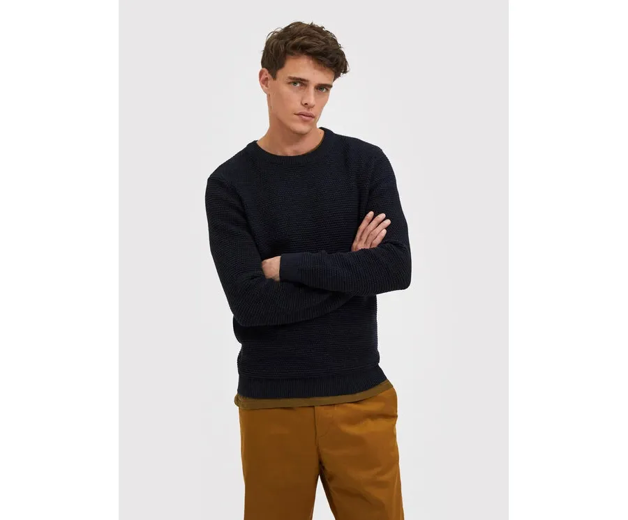 obrazek 1 Selected Homme Sweter Vince 16059390 Granatowy Regular Fit