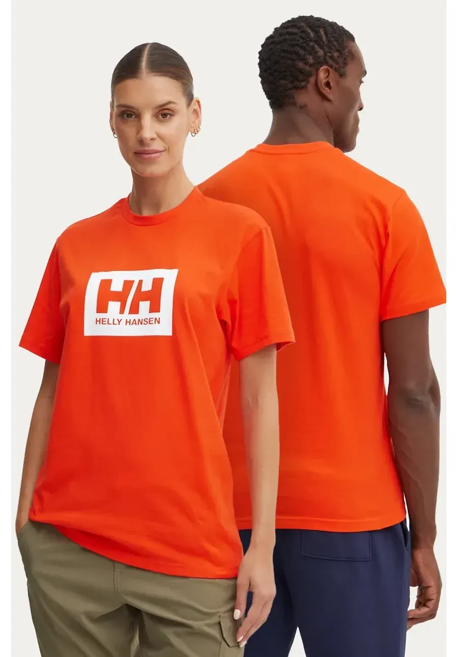 obrazek 1 Helly Hansen t-shirt bawełniany TOKYO kolor pomarańczowy z nadrukiem 53285
