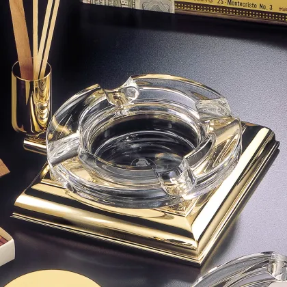 Picture Gold ashtray covered with 23k gold