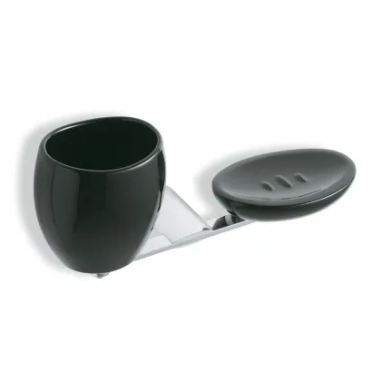 Zdjęcie Mocowany do ściany uchwyt na szklankę i mydło do nowoczesnej łazienki – Stilhaus