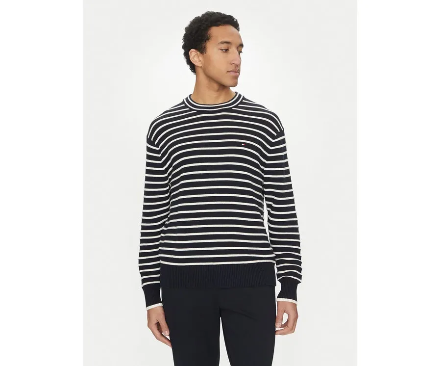 obrazek 1 Tommy Hilfiger Sweter Breton MW0MW38944 Granatowy Regular Fit
