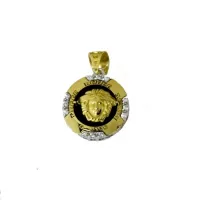 Zdjęcie Zawieszka Versace z onyksem i cyrkoniami średnica 13mm.