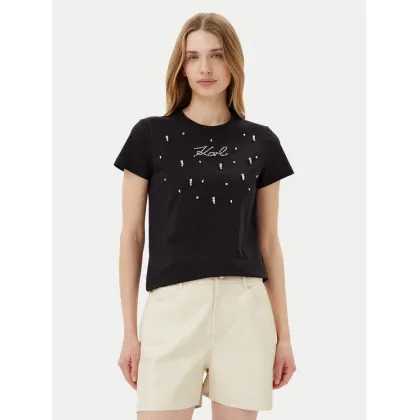 Zdjęcie KARL LAGERFELD T-Shirt A2W17120 Czarny Regular Fit