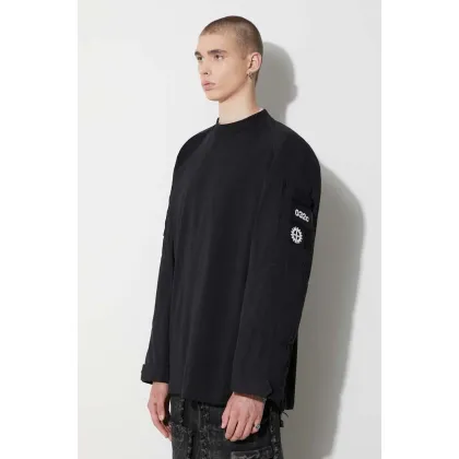 Zdjęcie 032C longsleeve bawełniany kolor czarny gładki