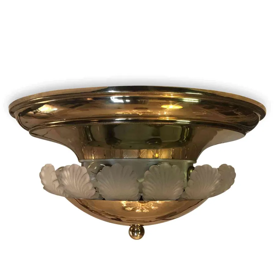 obrazek 5 Vintage 8-punktowa lampa sufitowa z mosiężnej płyty
