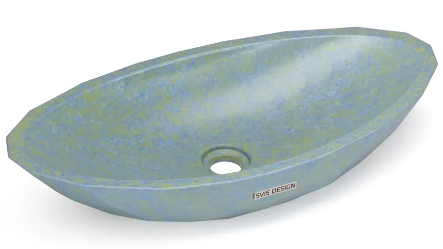obrazek 2 Nowoczesna umywalka 60 cm DIAMOND BASIC - GRANITE, niebieski i zielony, lakier półmatowy