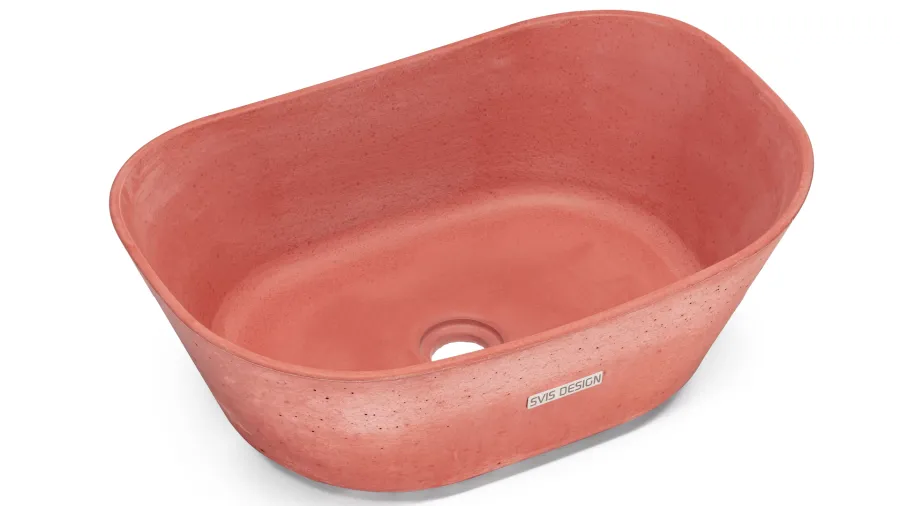 obrazek 2 Stylowa umywalka 50 cm LIBRA BASIC – ceglasty, bez dekoru, bez lakieru
